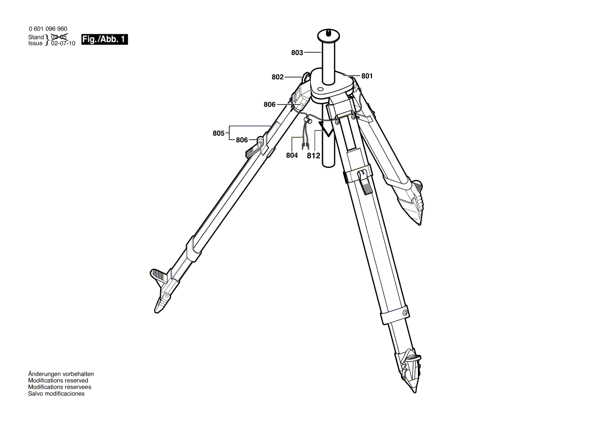 для штатива Bosch BS 200 0601096960, деталировка 1