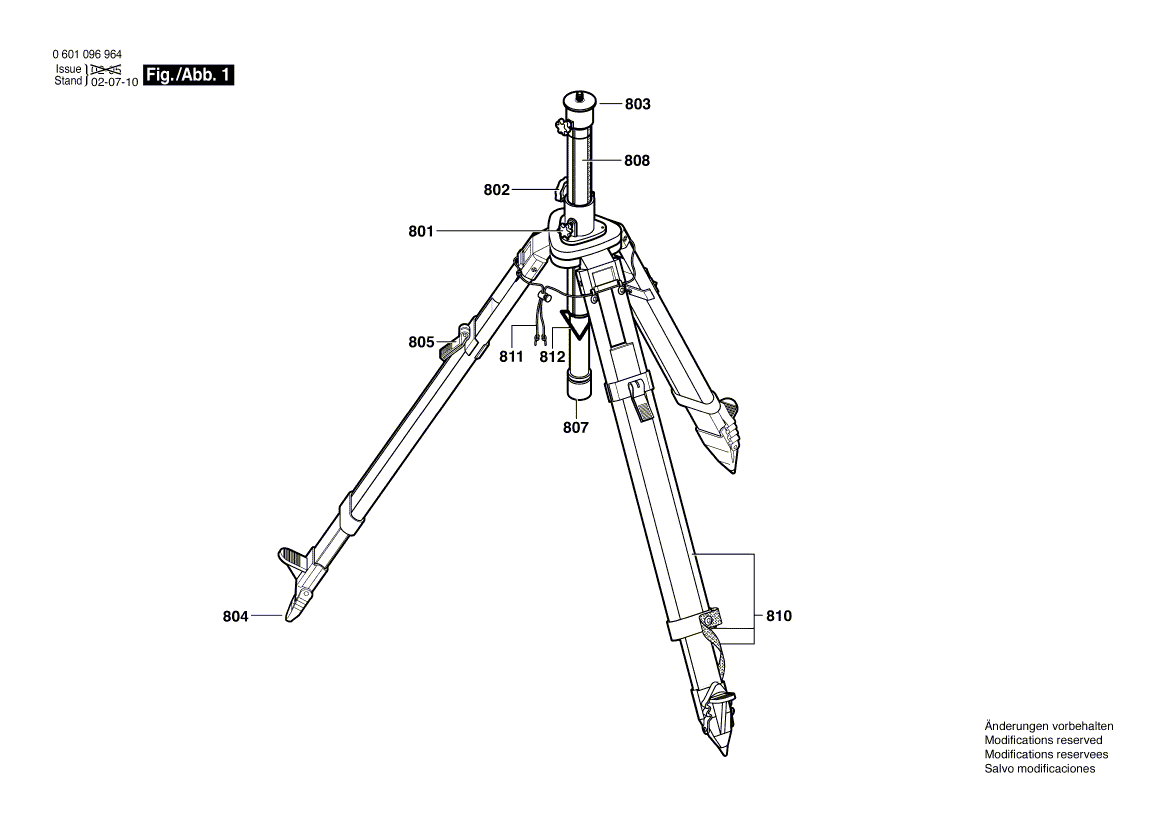 для штатива Bosch BS 280 0601096964, деталировка 1