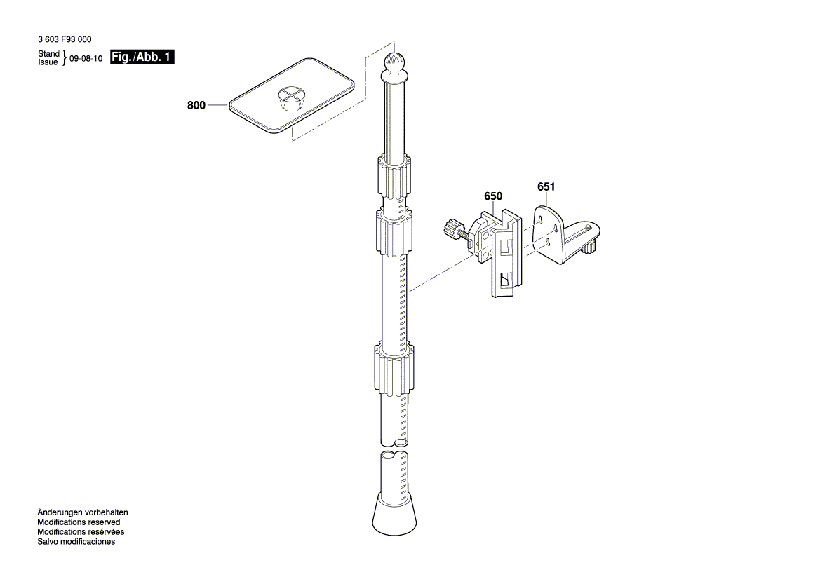 для штатива Bosch TP 320 3603F93000, деталировка 1