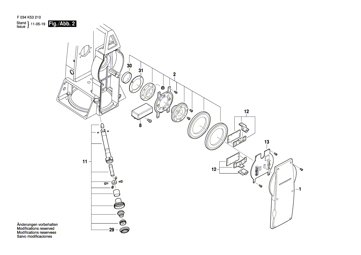 для тахеометра Bosch CST302R F034K532N0, деталировка 2