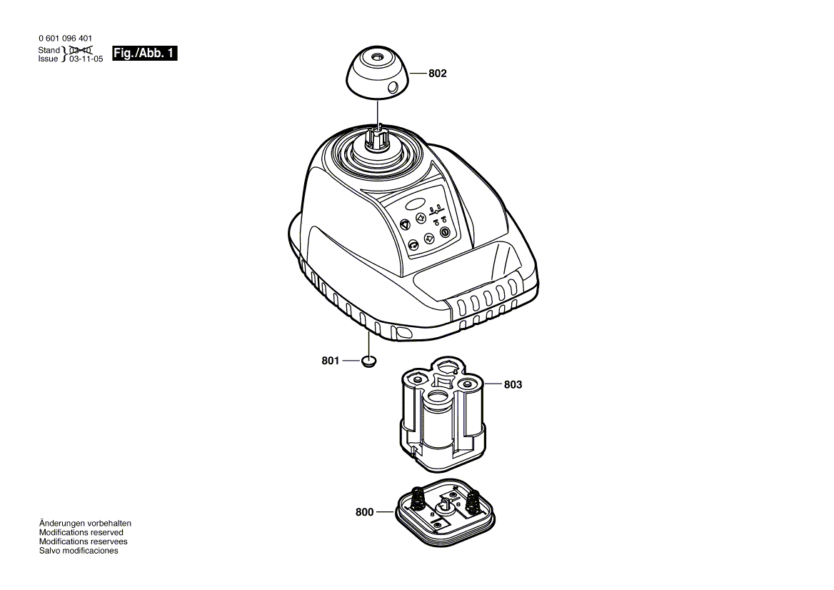 для строительного лазера Bosch BL 130 I 0601096401, деталировка 1