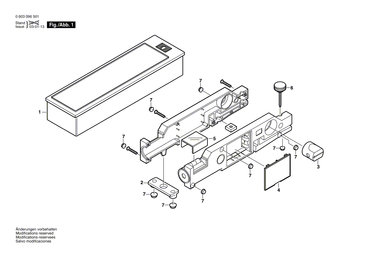 для строительного лазера Bosch BL 30 0603096501, деталировка 1