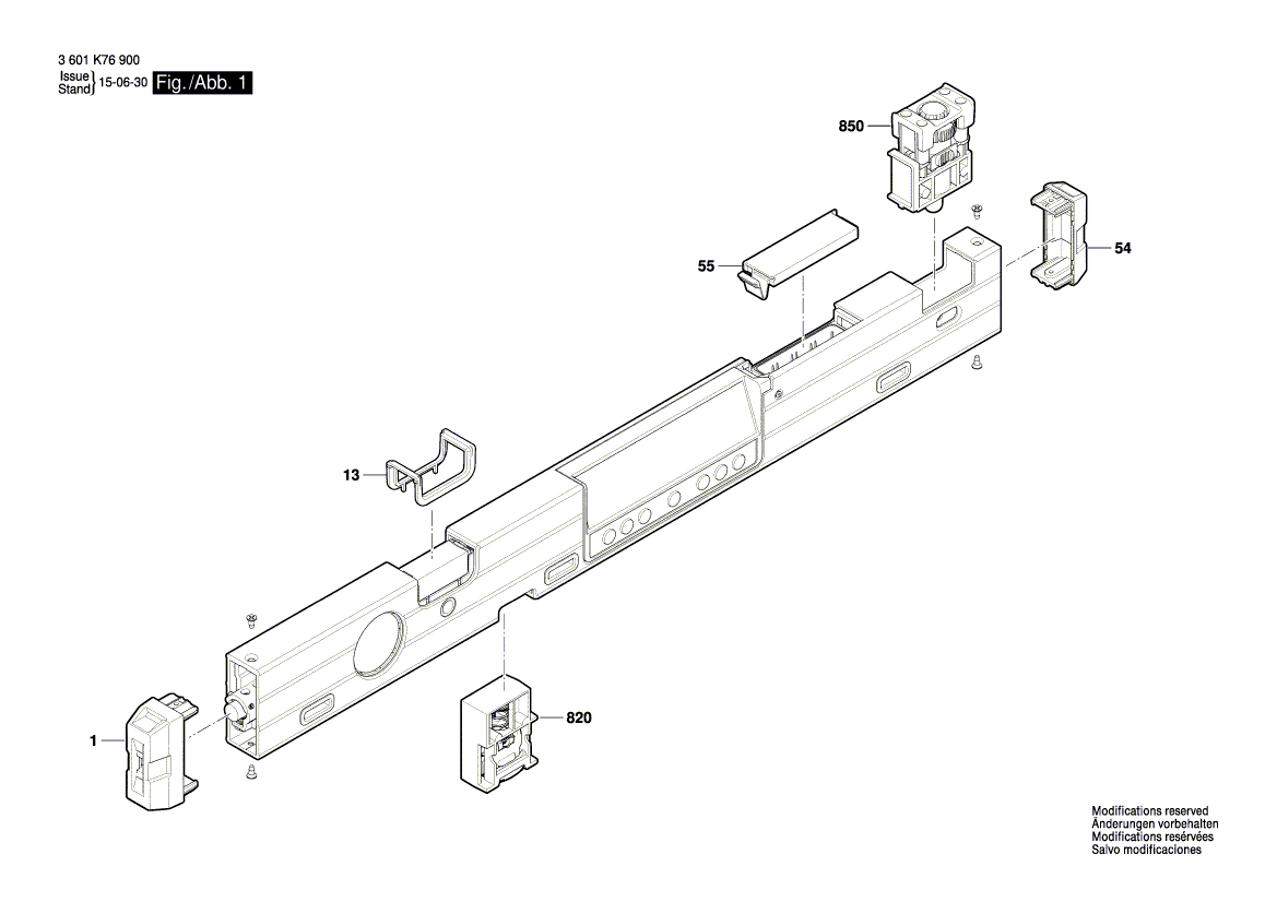 для строительного лазера Bosch GIM 60 L 3601K76900, деталировка 1