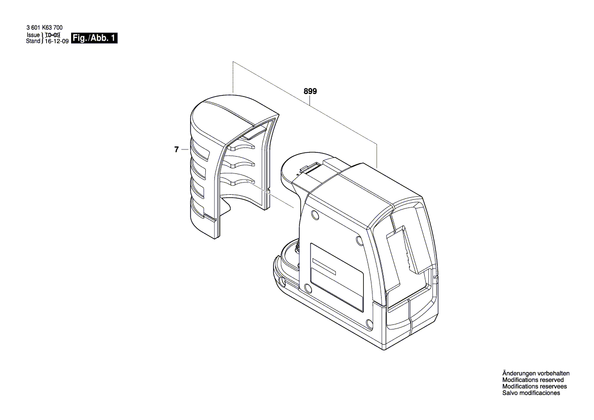 для строительного лазера Bosch GLL 2-15 3601K63700, деталировка 1