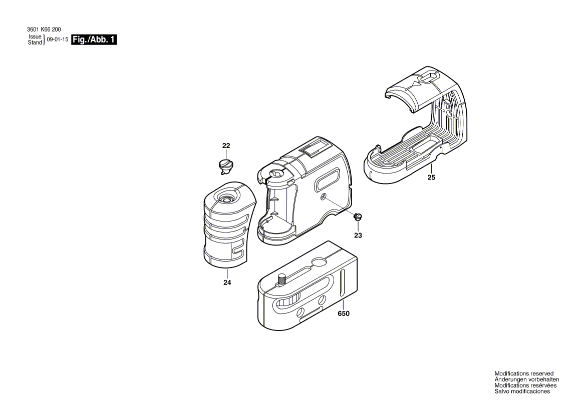 для строительного лазера Bosch GPL 5 3601K66200, деталировка 1