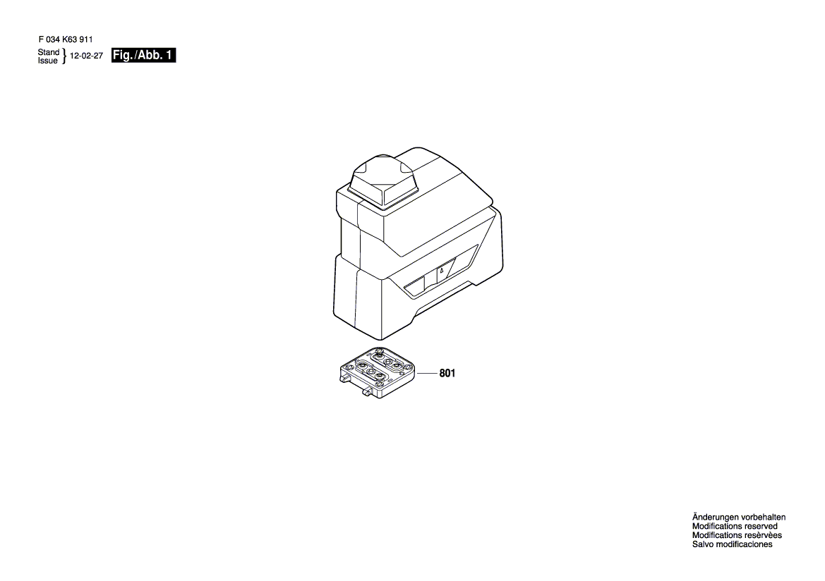 для строительного лазера Bosch LL20 F034K630N8, деталировка 1