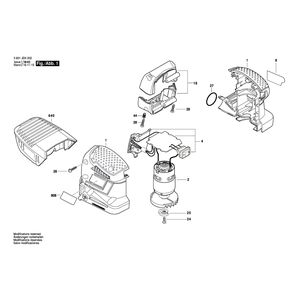 для вибрационной шлифовальной машины Bosch GSS 18-10 18 V 3601JD0202, деталировка 1