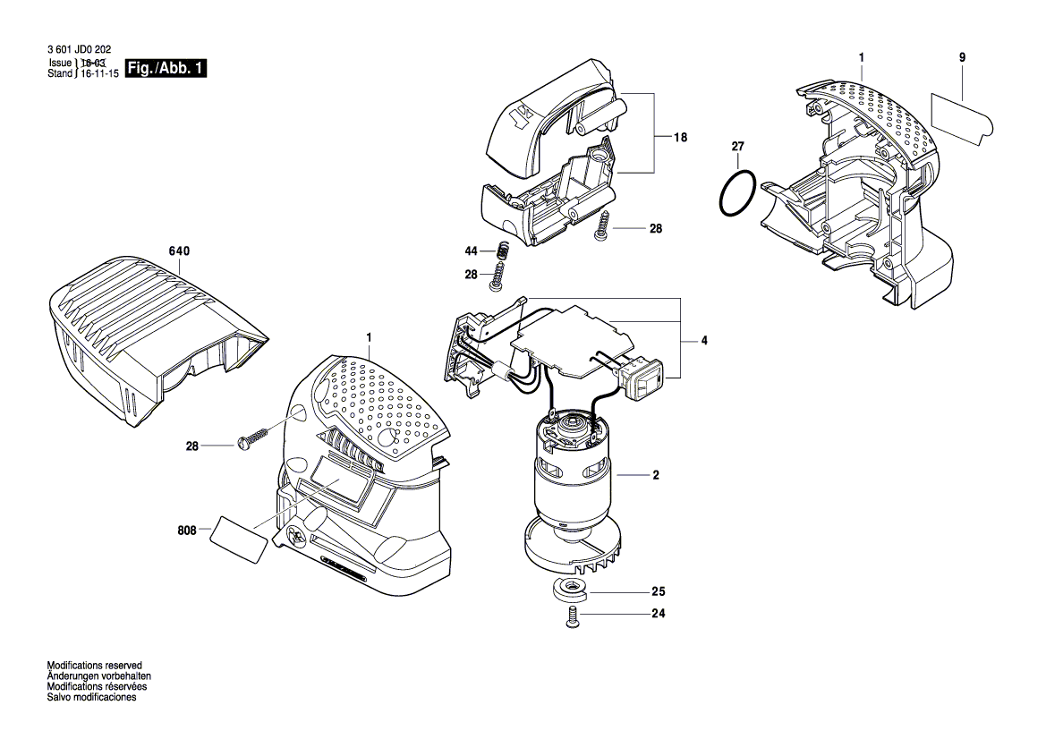 для вибрационной шлифовальной машины Bosch GSS 18-10 18 V 3601JD0202, деталировка 1