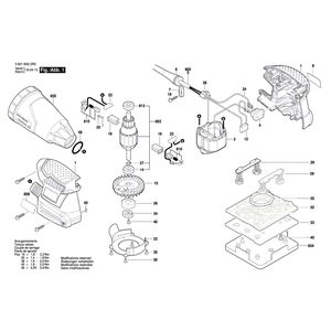 для вибрационной шлифовальной машины Bosch GSS 160-1 A 230 V 3601BA22R0, деталировка 1