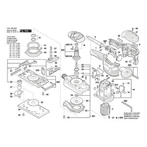 для вибрационной шлифовальной машины Bosch GSS 230 AVE 230 V 3601B92800, деталировка 1