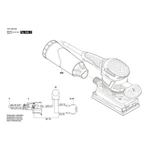 для вибрационной шлифовальной машины Bosch GSS 230 AVE 230 V 3601B92800, деталировка 2