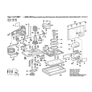 для вибрационной шлифовальной машины Bosch GSS 28 A 220 V 0601288103, деталировка 1