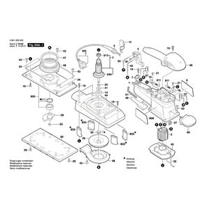 для вибрационной шлифовальной машины Bosch GSS 280 A 230 V 0601293003, деталировка 1