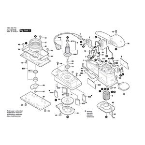 для вибрационной шлифовальной машины Bosch GSS 280 AE 230 V 0601293703, деталировка 1