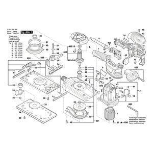 для вибрационной шлифовальной машины Bosch GSS 280 AVE 230 V 3601B92900, деталировка 1