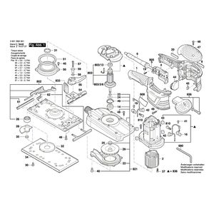 для вибрационной шлифовальной машины Bosch GSS 280 AVE 230 V 3601B92901, деталировка 1