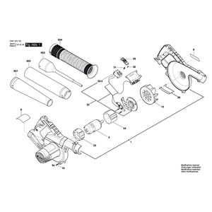 для воздуходувки Bosch GBL 18V-120 18 V 3601JF5100, деталировка 1