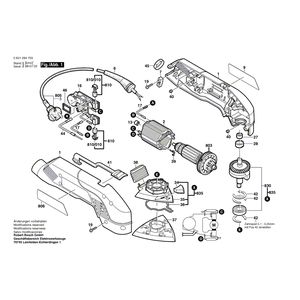 для дельташлифователя Bosch GDA 280 E 230 V 0601294763, деталировка 1