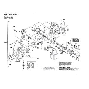 для аккумуляторного шуруповерта Bosch GBR 7,2 V 7.2 V 0601921003, деталировка 1