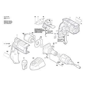 для аккумуляторного шуруповерта Bosch GSR 10,8 V-EC TE 10.8 V 3601JE4000, деталировка 1