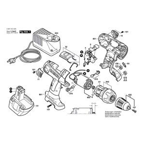 для аккумуляторного шуруповерта Bosch GSR 12 VE-2 12 V 0601912520, деталировка 1