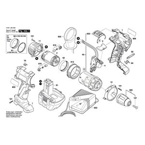 для аккумуляторного шуруповерта Bosch GSR 12 VE-2 12 V 3601J93500, деталировка 1