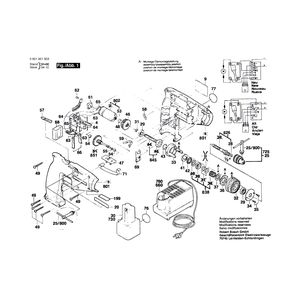 для аккумуляторного шуруповерта Bosch GSR 12 VES 12 V 0601921503, деталировка 1