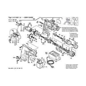 для аккумуляторного шуруповерта Bosch GSR 12 VES 12 V 0601921560, деталировка 1