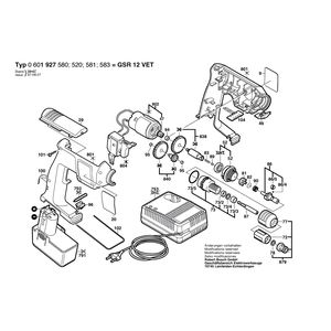 для аккумуляторного шуруповерта Bosch GSR 12 VET 12 V 0601927520, деталировка 1