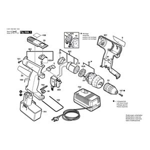 для аккумуляторного шуруповерта Bosch GSR 12 VSH-2 12 V 0601936820, деталировка 1