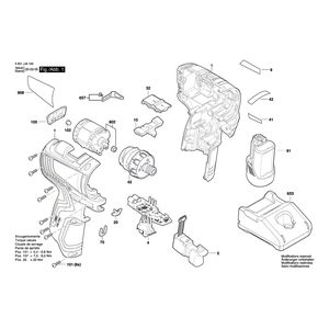 для аккумуляторного шуруповерта Bosch GSR 12V-35 HX 12 V 3601JJ9100, деталировка 1