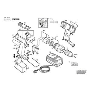 для аккумуляторного шуруповерта Bosch GSR 14,4 VES-2 14.4 V 0601936420, деталировка 1