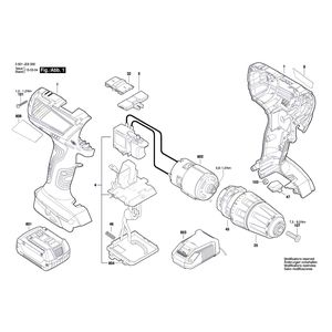 для аккумуляторного шуруповерта Bosch GSR 14,4-2-LI Plus 14.4 V 3601JE6000, деталировка 1