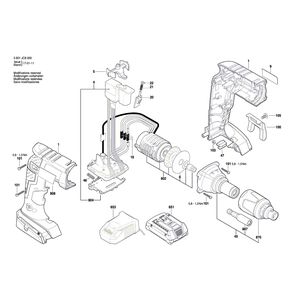 для аккумуляторного шуруповерта Bosch GSR 18 V-EC TE 18 V 3601JC8000, деталировка 1