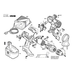 для аккумуляторного шуруповерта Bosch GSR 24 VE-2 24 V 0601912220, деталировка 1