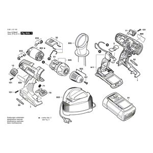 для аккумуляторного шуруповерта Bosch GSR 36 V-LI 36 V 3601J12100, деталировка 1