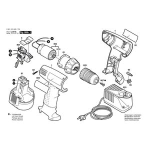 для аккумуляторного шуруповерта Bosch GSR 7,2 V 7.2 V 0601915720, деталировка 1