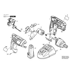 для аккумуляторного шуруповерта Bosch GSR Mx2Drive 3.6 V 3601JA2100, деталировка 1