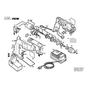 для аккумуляторной дрели Bosch GBM 12 VES-3 12 V 0601933503, деталировка 1