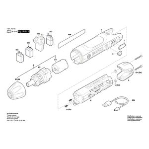 для аккумуляторной дрели-шуруповерта Bosch Bosch GO 2 3.6 V 3601JH2100, деталировка 1