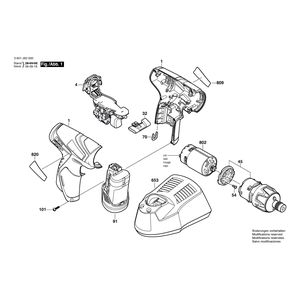 для аккумуляторной дрели-шуруповерта Bosch GSR 10,8 V-LI 10.8 V 3601J92000, деталировка 1