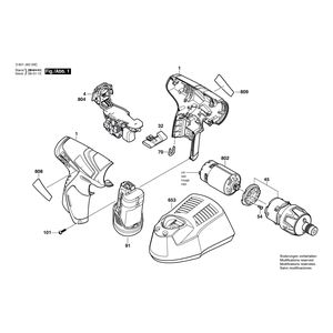 для аккумуляторной дрели-шуруповерта Bosch GSR 10,8 V-LI 10.8 V 3601J9200C, деталировка 1