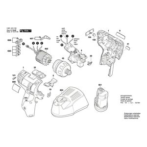 для аккумуляторной дрели-шуруповерта Bosch GSR 10,8V-EC HX 10.8 V 3601JD4100, деталировка 1