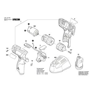 для аккумуляторной дрели-шуруповерта Bosch GSR 1080-2-LI 10.8 V 3601JE2000, деталировка 1