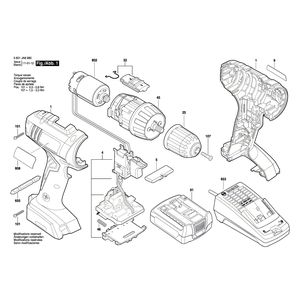 для аккумуляторной дрели-шуруповерта Bosch GSR 1080-LI 10.8 V 3601JA8900, деталировка 1