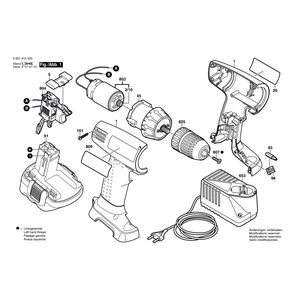 для аккумуляторной дрели-шуруповерта Bosch GSR 12 V 12 V 0601915520, деталировка 1