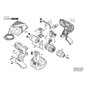 для аккумуляторной дрели-шуруповерта Bosch GSR 12 V 12 V 3601J95501, деталировка 1