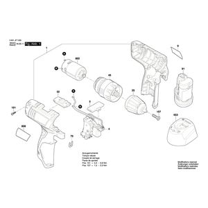 для аккумуляторной дрели-шуруповерта Bosch GSR 120-LI 12 V 3601JF7000, деталировка 1