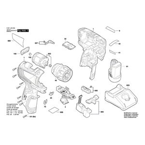 для аккумуляторной дрели-шуруповерта Bosch GSR 12V-35FC 12 V 3601JH3000, деталировка 1