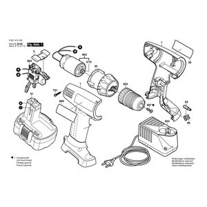 для аккумуляторной дрели-шуруповерта Bosch GSR 14,4 V 14.4 V 0601915420, деталировка 1